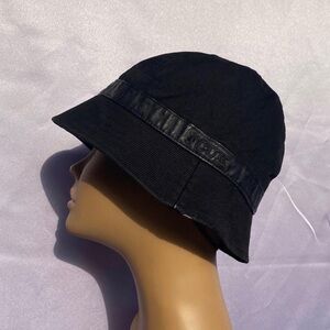 French Connection All Black Ribbed bucket hat with “FCUK” embroidered